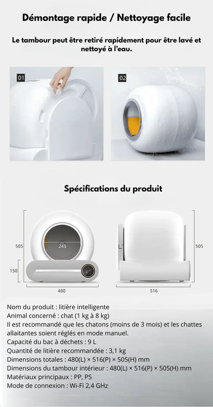 Litière autonettoyante