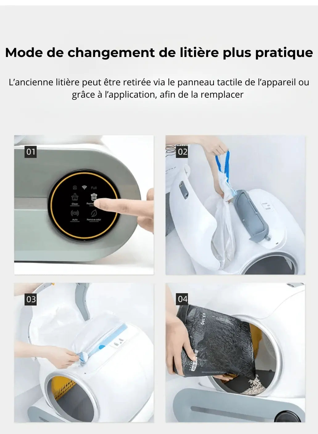 Litière autonettoyante